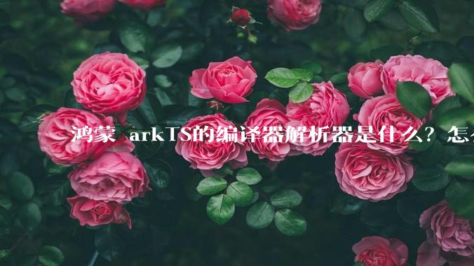 鸿蒙 arkTS的编译器解析器是什么？怎么理解?
